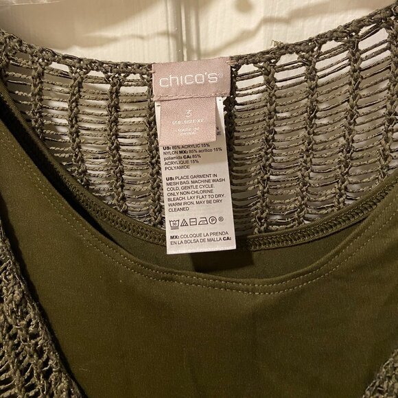 EUC Chico's Open-weave sweater with matching tank  Chico's size 3 / XL / 16 - Picture 4 of 6